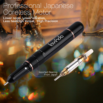 Wand Bling Nail Drill - Crystal Diamond - 35,000 RPM Rechargeable