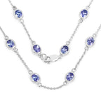 5.94 Carat Genuine Tanzanite .925 Sterling Silver Necklace