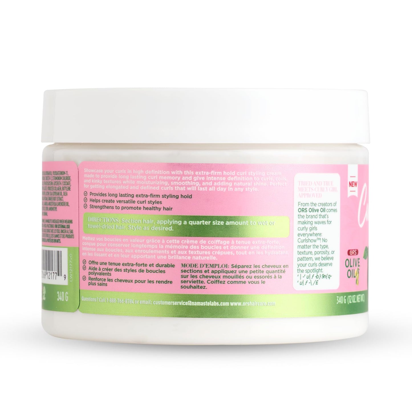 ORS Olive Oil Curlshow Multi-Use Styling Cream Infused with Collagen & Avocado Oil for Strength & Length (12.0 oz)