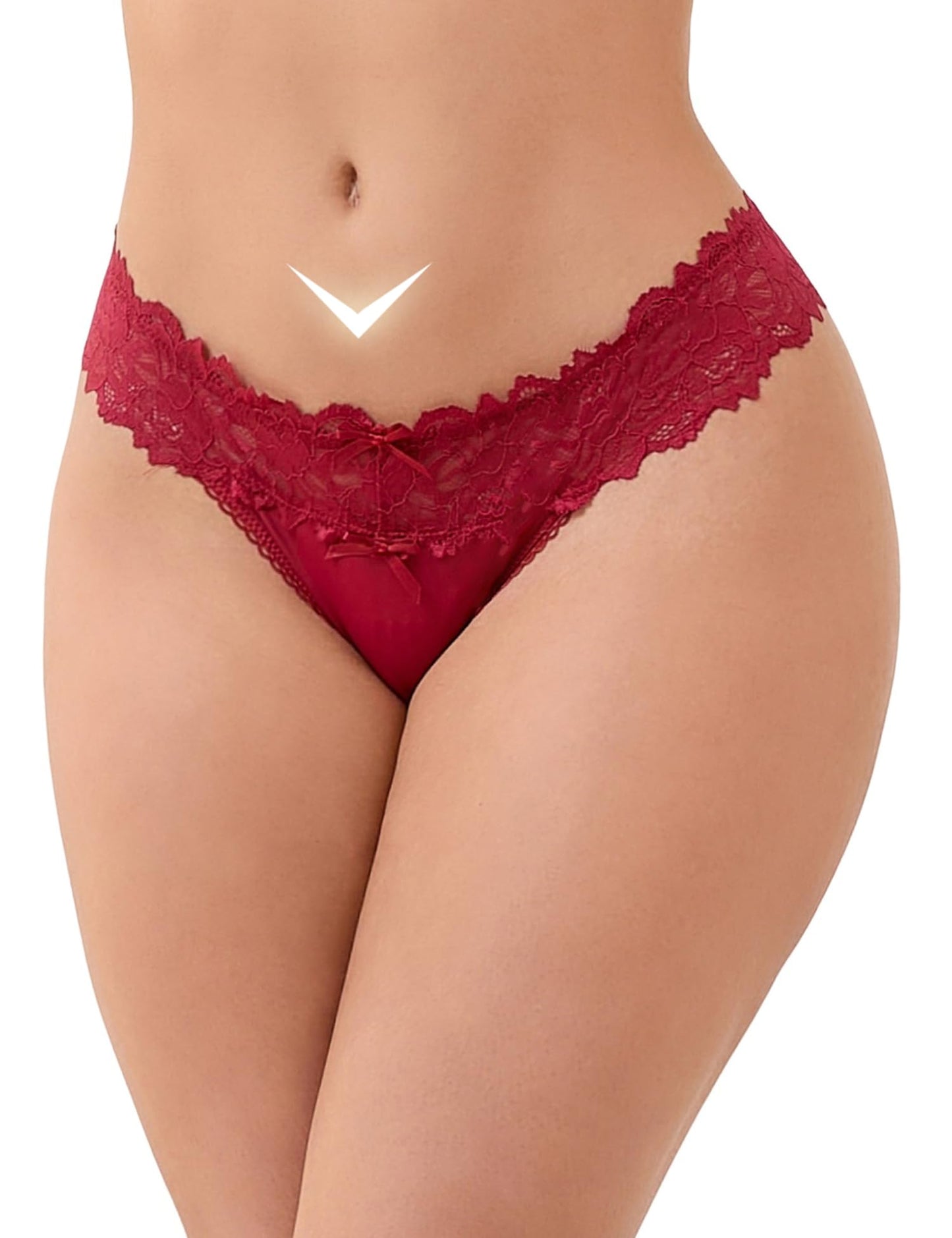 Sexy Lace G-String Thongs Panties Low Rise Underwear Undies for Women Cotton Crotch Cheeky Tangas Panties 4-18