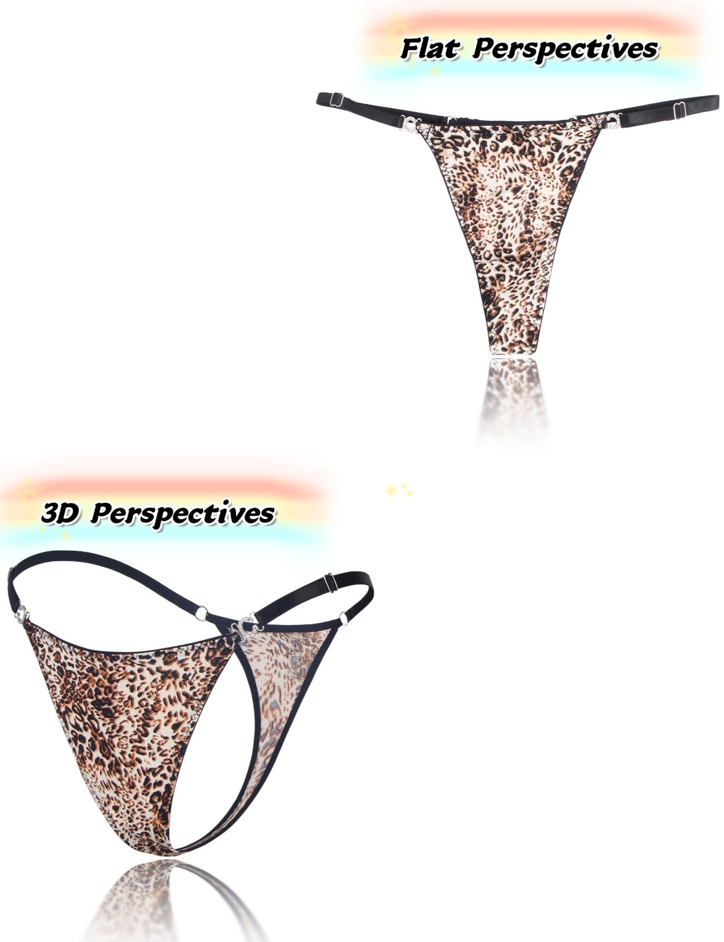 G-String Thongs for Women Sexy Underwear Adjustable String Thong T-Back Bikini Panties Cotton Crotch Underpants