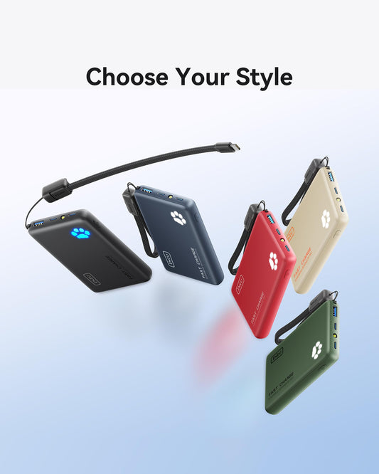 Portable Charger, Ultra Slim 10000mAh 45W PD Power Bank, Fast Charging Mini Battery Pack