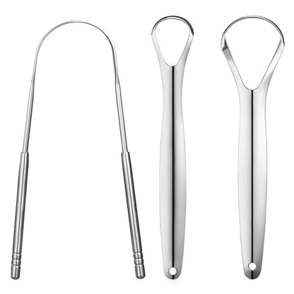 3 PCS Metal Tongue Scraper, Tongue Scrapers, beauty Stainless Steel
