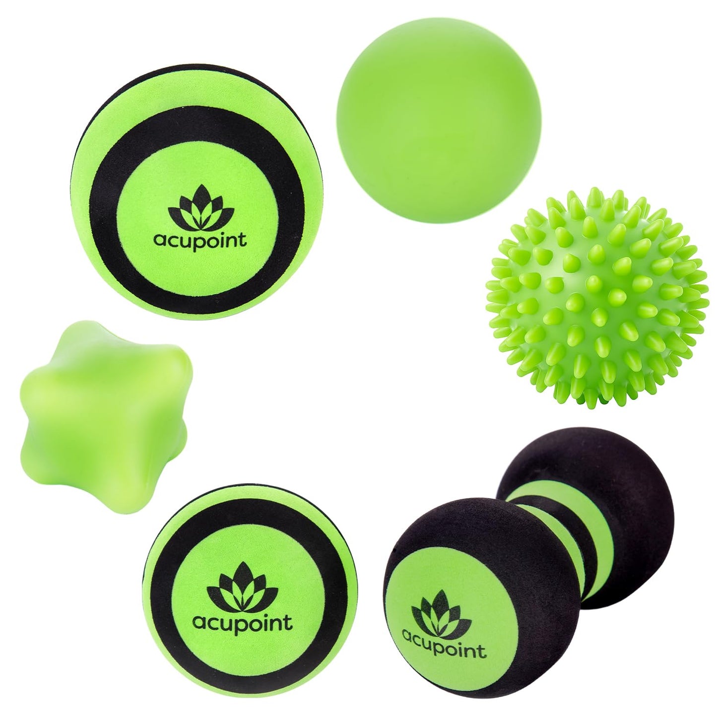 Massage Ball Therapy Set for Muscle Knots and Post-Workout - Physical Therapy Balls, Trigger Point & Yoga Therapy, Massage Ball for Feet - 6-Piece Set