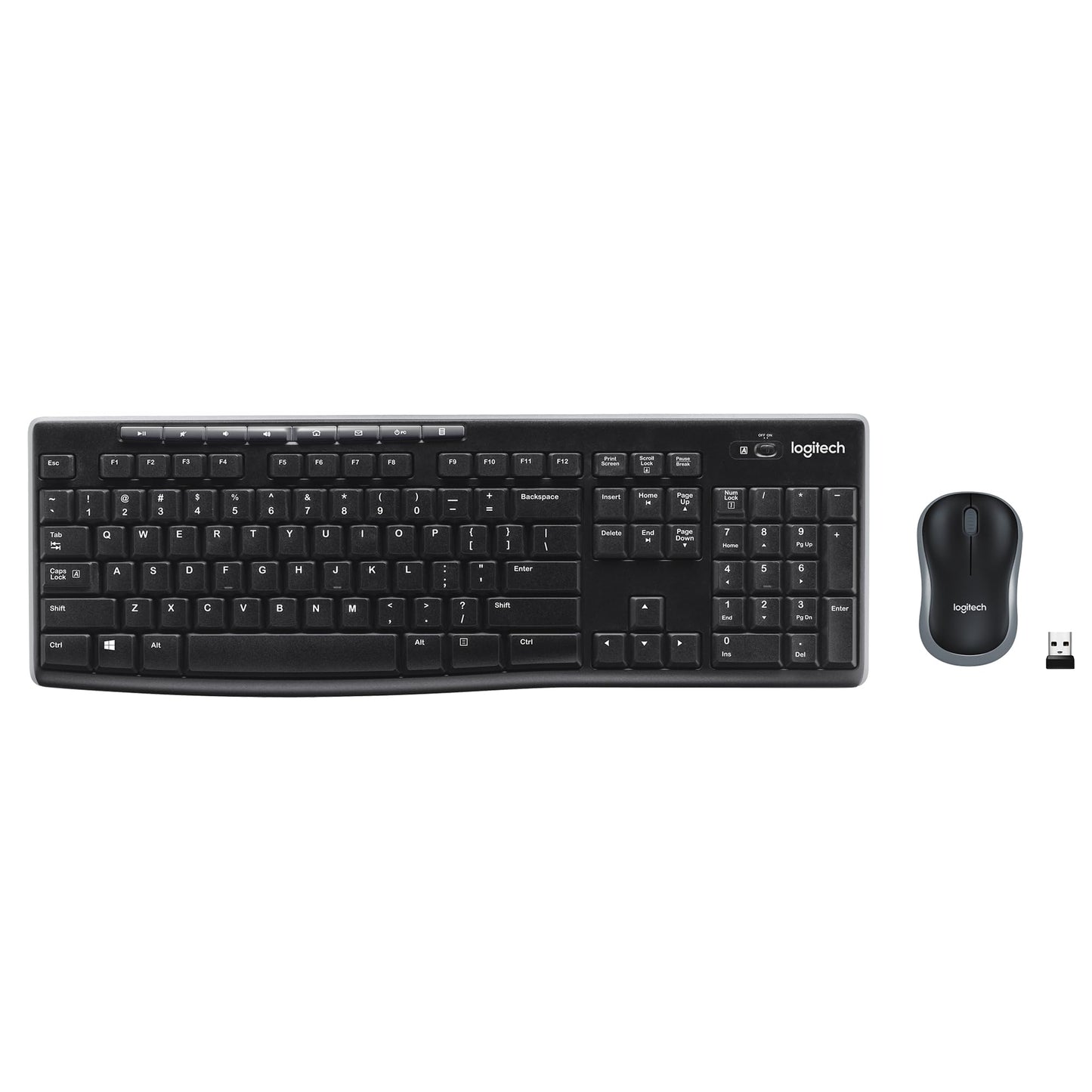 Wireless Keyboard and Mouse MK270 Combo for Windows, 2.4 GHz, 8 Multimedia Keys