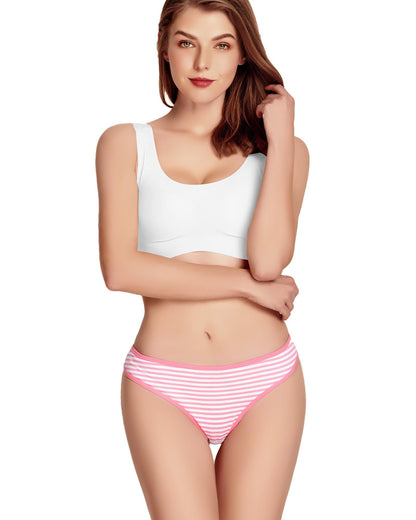 Women's Breathable Cotton Thong Panties Pack of 6
