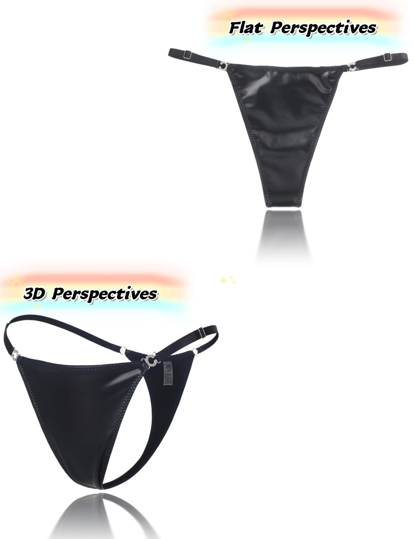 G-String Thongs for Women Sexy Underwear Adjustable String Thong T-Back Bikini Panties Cotton Crotch Underpants
