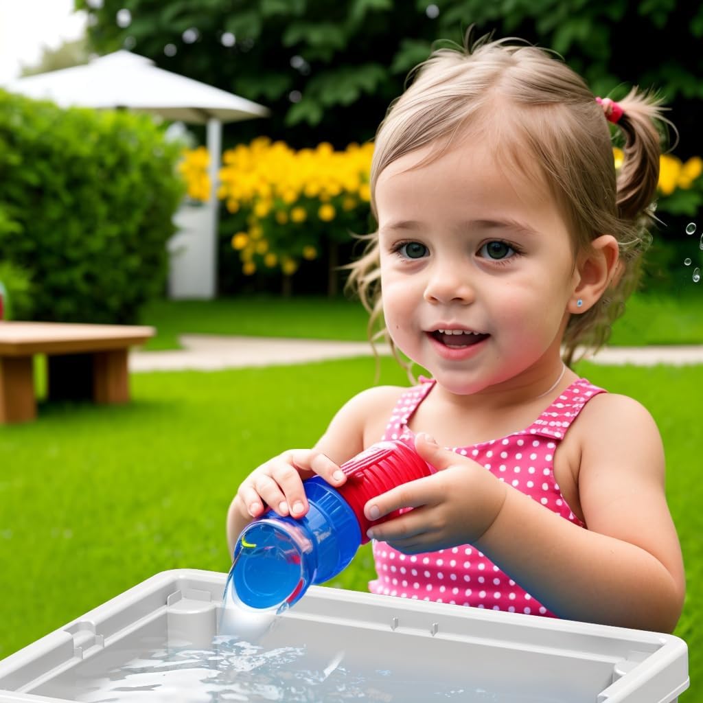 Small Activity Table for Toddlers 1-3, Kids Sensory Table for Playing Building Blocks, Marble Run Toy, Sand & Water (Small)