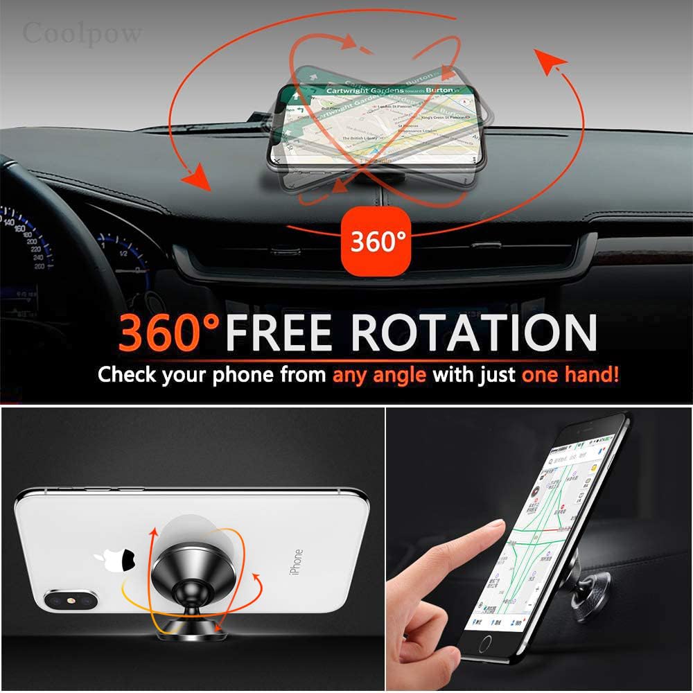 2 Packs Magnetic Phone Holder for car Strong Magnet  Mount for Car 4 Metal Plate