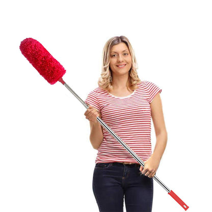 Microfiber Feather Duster Extendable Duster with 100 inches Extra Long Pole, Bendable Head & Long Handle Dusters for Cleaning Ceiling Fan, High Ceiling, Blinds, Furniture & Cars