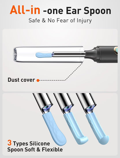 Ear Wax Removal Tool Camera - Ear Cleaner with 1080P HD Camera, Otoscope with Light with 50 Replacement