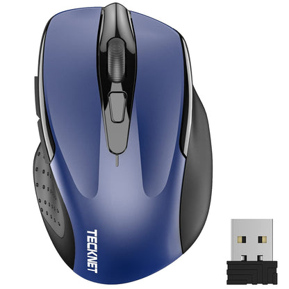 Wireless Mouse, 2.4G Ergonomic Optical Mouse, Computer Mouse for Laptop, PC, Computer, Chromebook, Notebook, 6 Buttons, 24 Months Battery Life, 2600 DPI, 5 Adjustment Levels