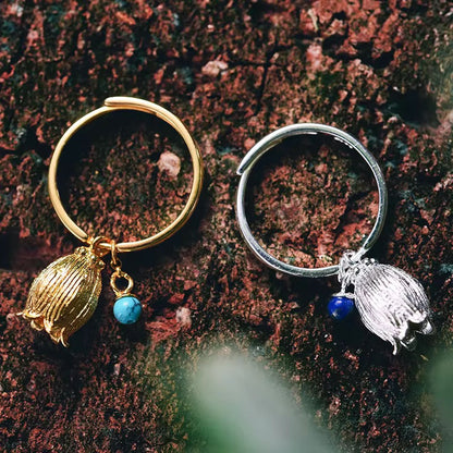 Bloom Charm Ring with Gemstone Accent