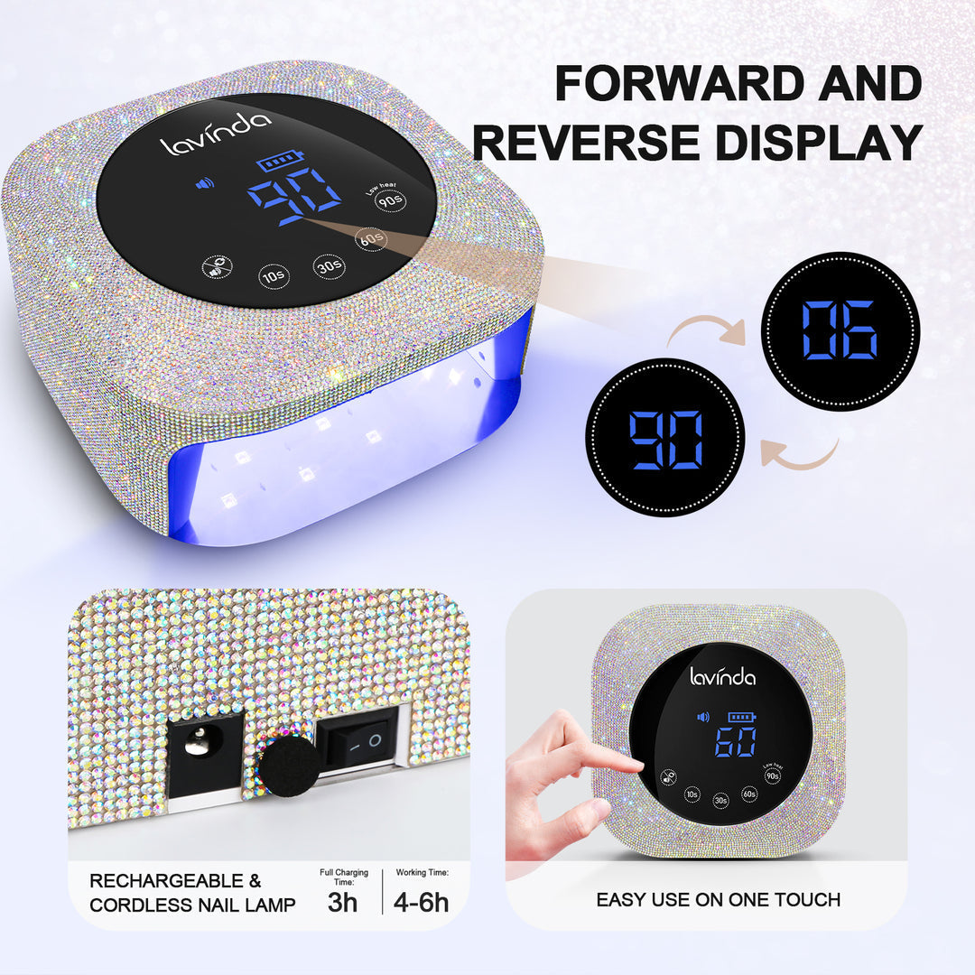 Crown Nail Lamp & Wand Lite Drill Bundle - Crystal Diamond