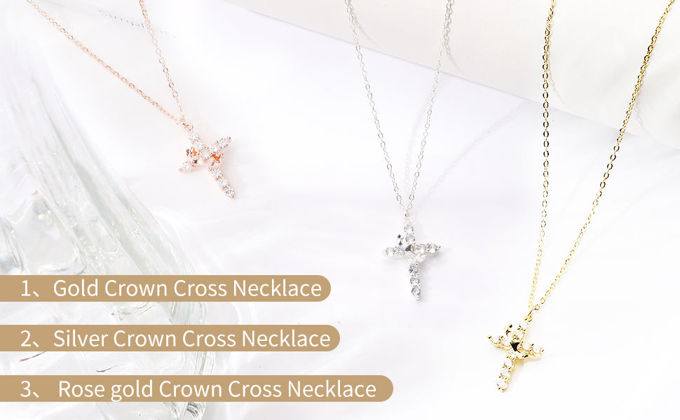 Crown Cross Necklace for Women Ideal Faith-Inspired Jewelry Gift for Every Occasion