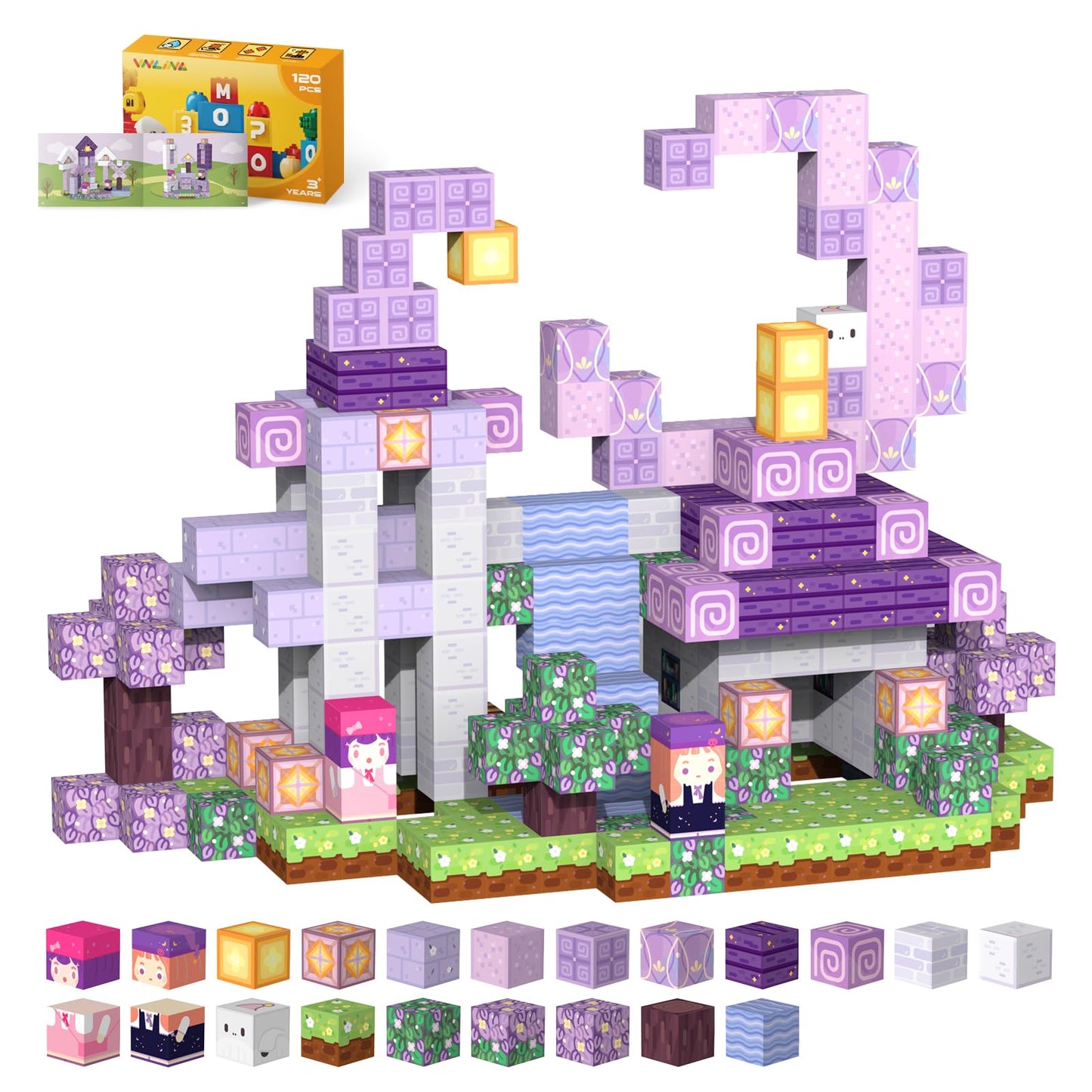 Magnetic Blocks Magnet Building Toys, STEM Building Game Montessori Sensory Toys for Kids Ages 3 to 10 years