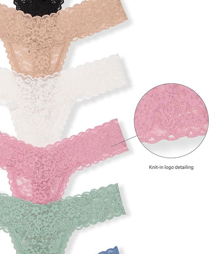 Victoria's Secret Women's Lace Thong Underwear, Panties for Women, Multi Pack