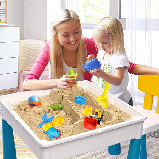 Kids Activity Table Toddlers With 2Chairs Set and 152Pcs Large Marble  Play Water Tables Sand Tables