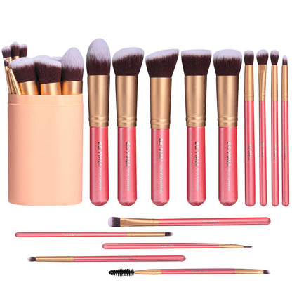 BS-MALL New 14 Pcs Makeup Brushes Premium Synthetic Kabuki Makeup Brush Set Cosmetics
