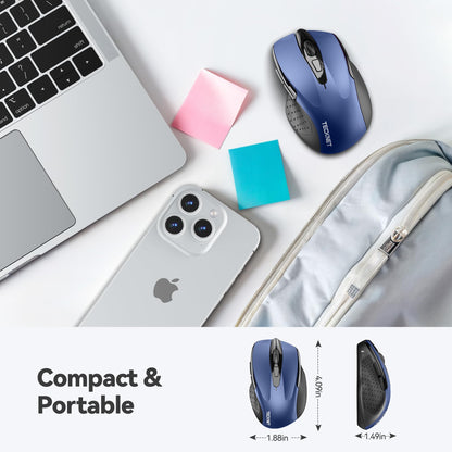 Wireless Mouse, 2.4G Ergonomic Optical Mouse, Computer Mouse for Laptop, PC, Computer, Chromebook, Notebook, 6 Buttons, 24 Months Battery Life, 2600 DPI, 5 Adjustment Levels