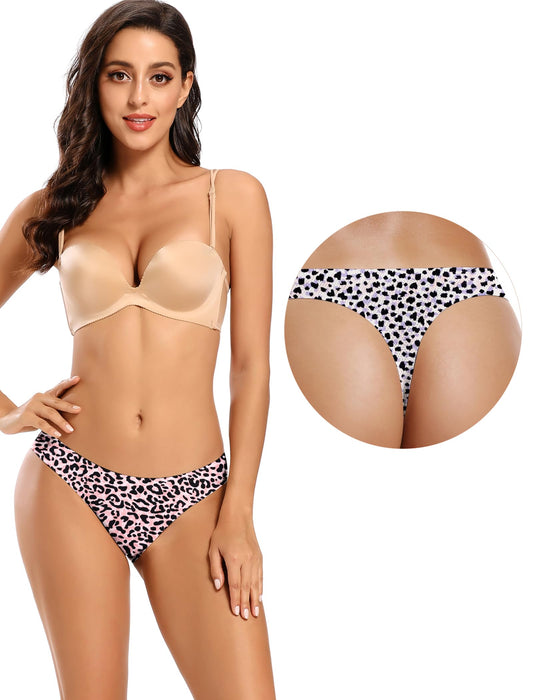 Seamless Women Underwear Thongs,No Show Ladies Thong, No Line 5-Pack