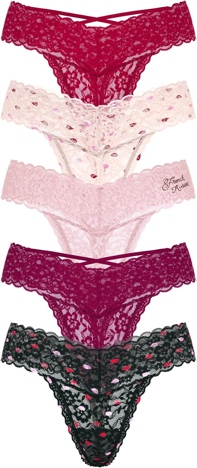 Victoria's Secret Women's Lace Thong Underwear, Panties for Women, Multi Pack