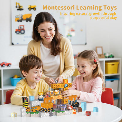 Magnetic Blocks Magnet Building Toys, STEM Building Game Montessori Sensory Toys for Kids Ages 3 to 10 years