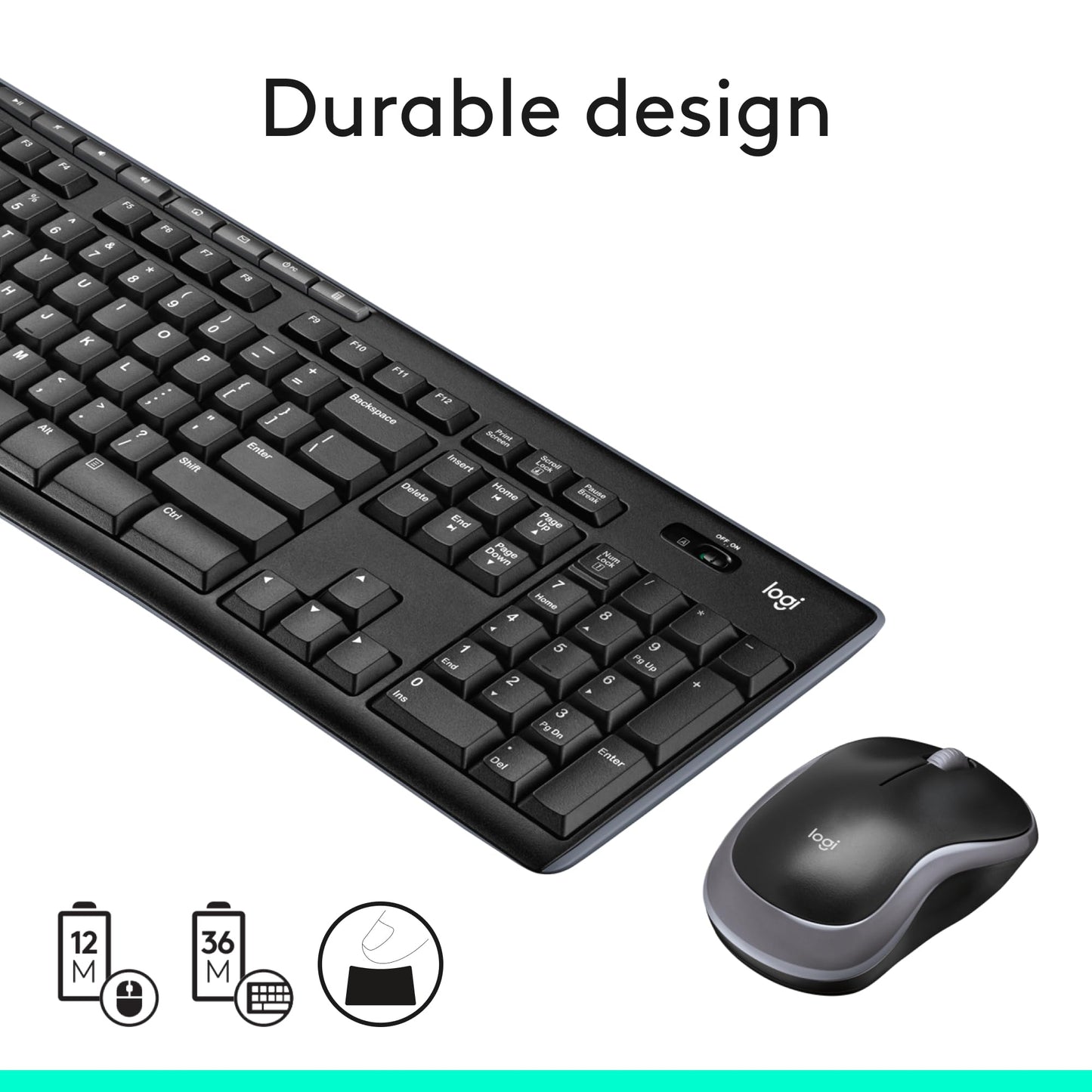 Wireless Keyboard and Mouse MK270 Combo for Windows, 2.4 GHz, 8 Multimedia Keys