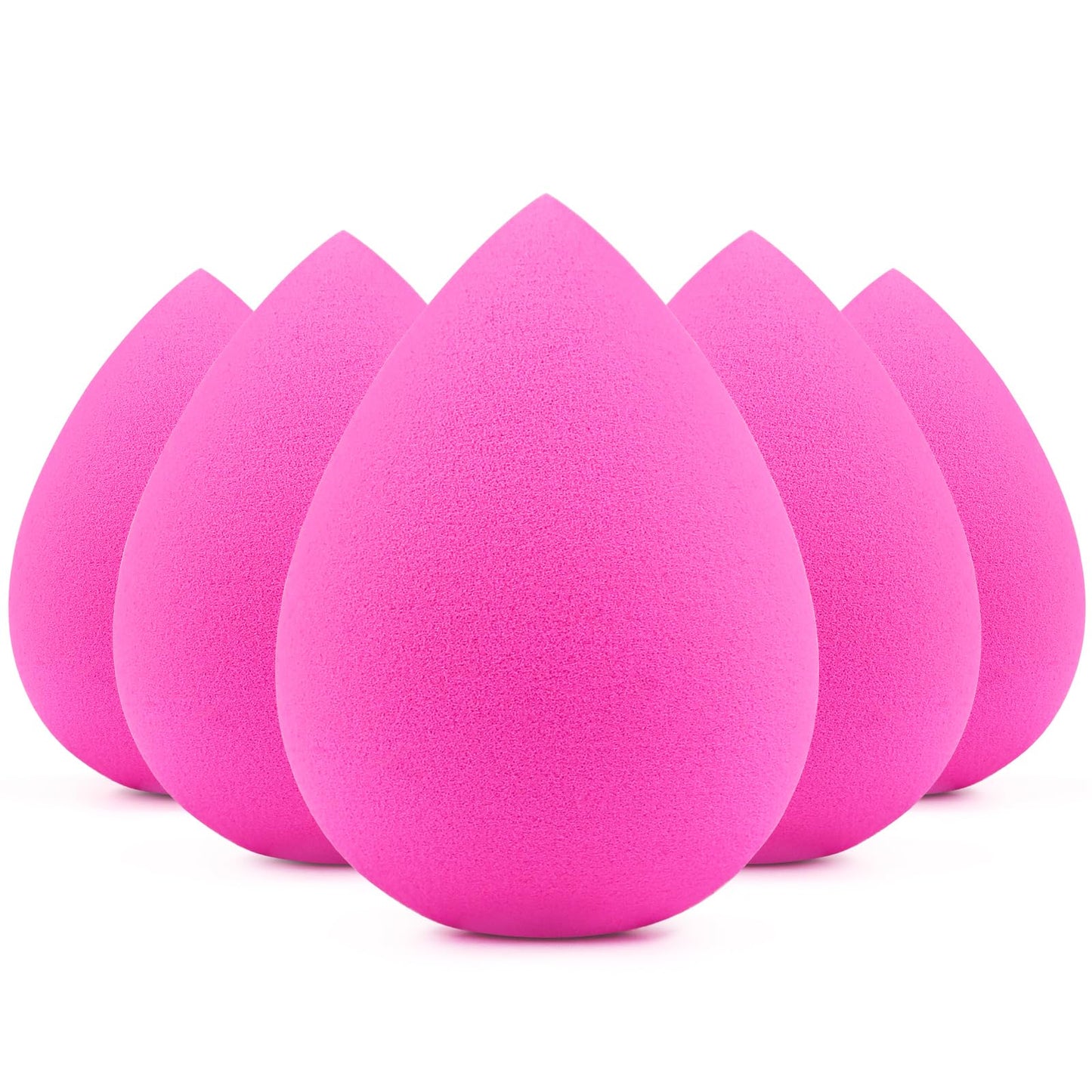BEAKEY Makeup Sponge Set 5 Pack Micro Porous Low Absorption Soft Latex Free Foundation Beauty Sponges & Blenders for Powder Cream