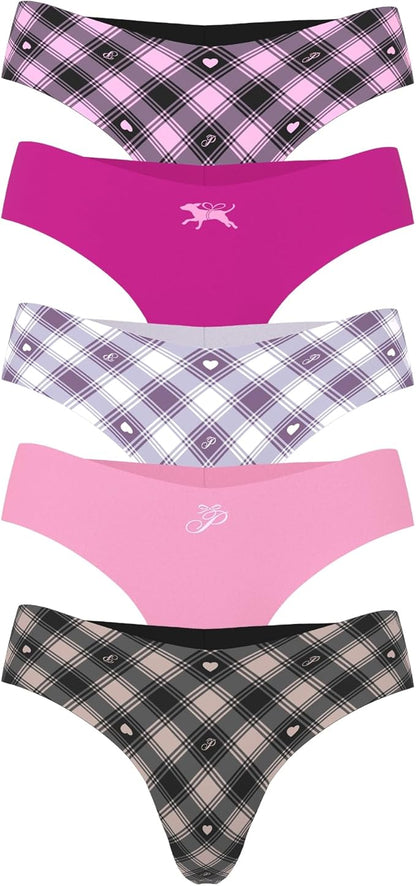 Victoria's Secret PINK Women's No Show Thong Underwear, Panties for Women, Multi Pack (XS-XXL)
