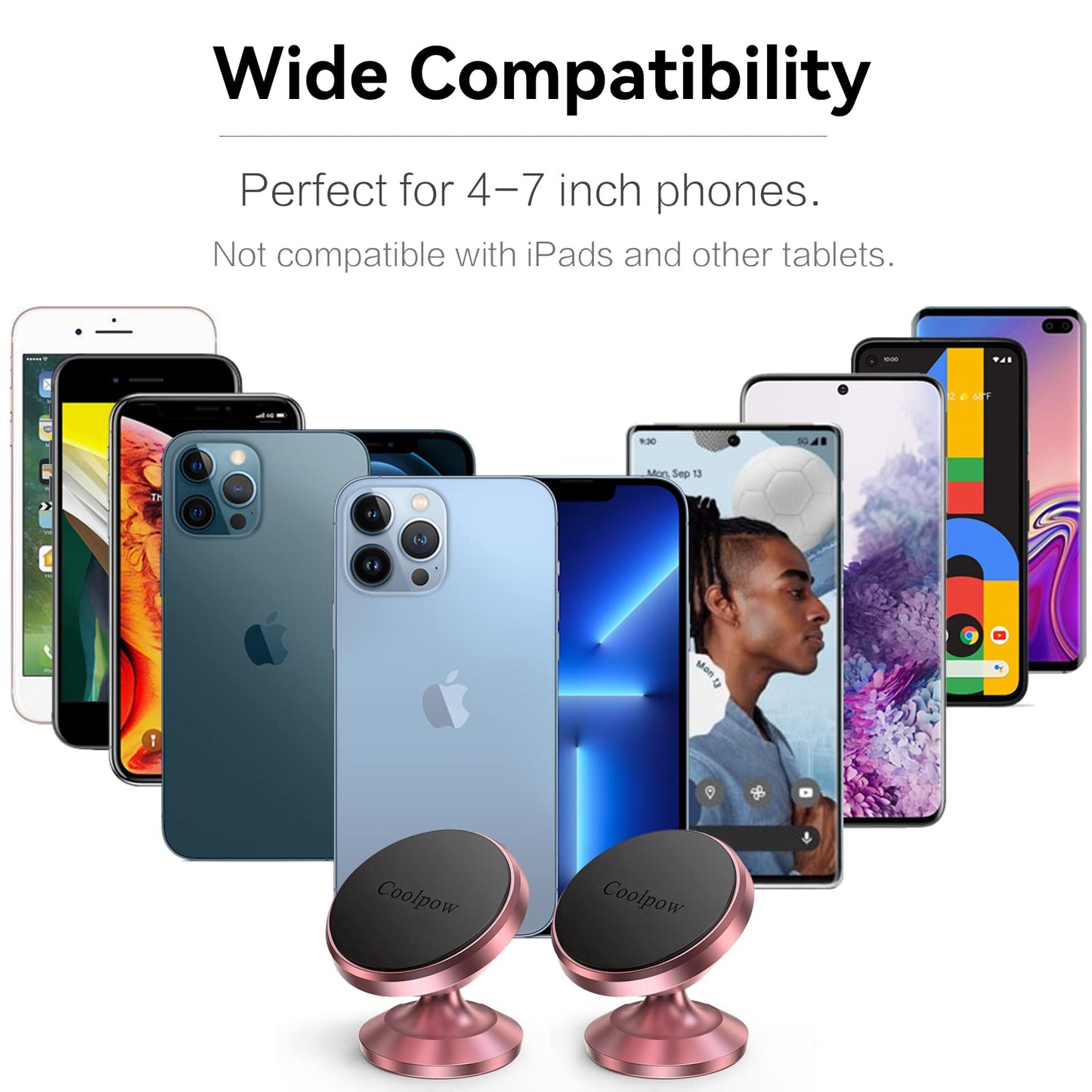 2 Packs Magnetic Phone Holder for car Strong Magnet  Mount for Car 4 Metal Plate