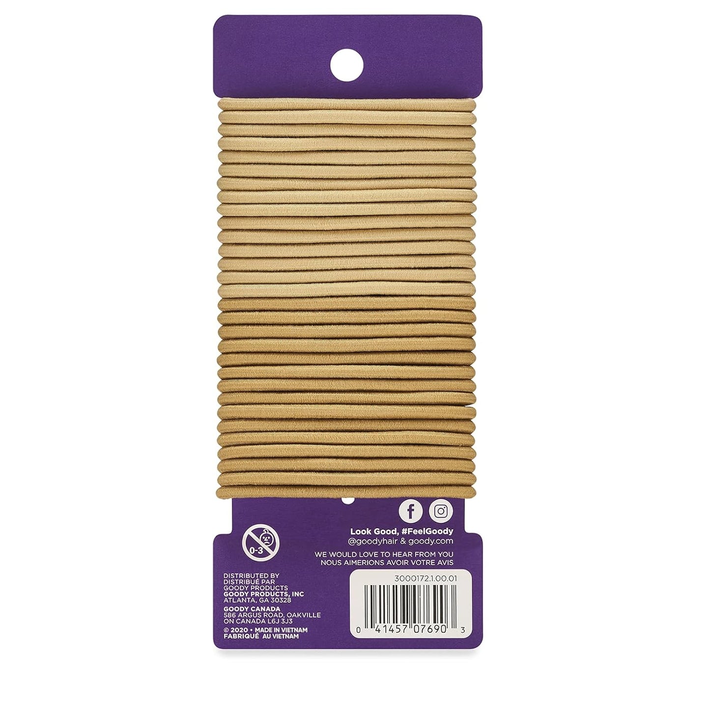 Goody Ouchless Hair Elastics – No Pull, No Breakage, Tangle-Free Hold for Thick, Curly, Coily & Textured Hair – 30 Count, Black, Long-Lasting Ponytail Holders for Women & Men