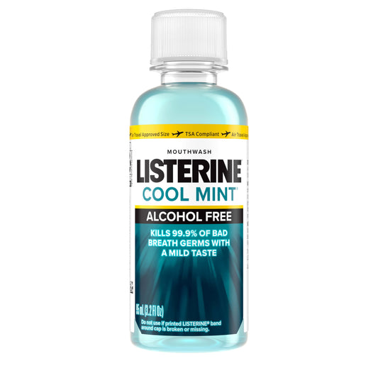 Listerine Zero Alcohol Mouthwash, Less Intense Alcohol-Free Oral Care Formula for Bad Breath, Cool Mint Flavor