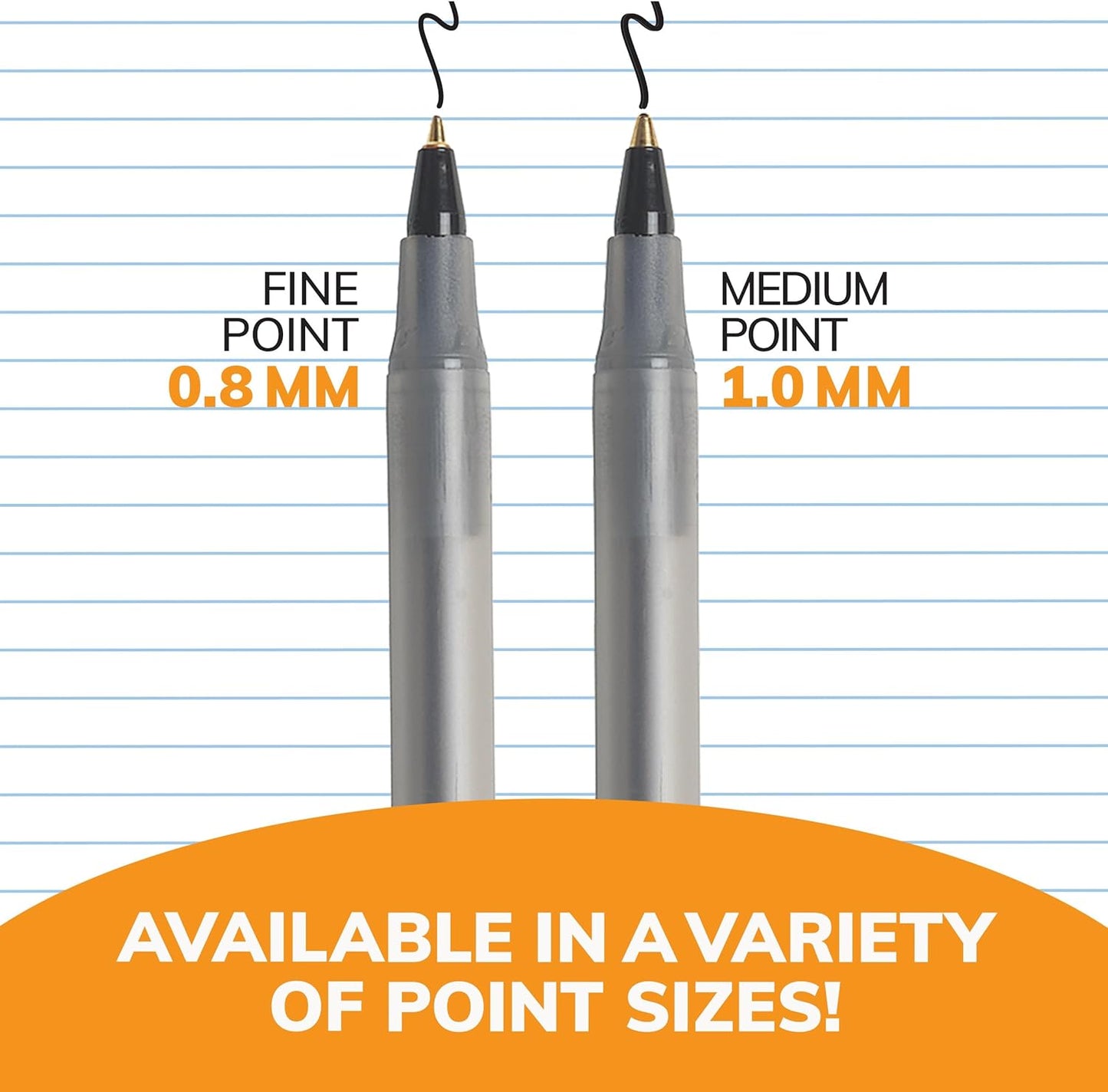 BIC Round Stic Xtra Life Black Ballpoint Pens, Medium Point (1.0mm), 10-Count Pack of Bulk Pens, Flexible Round Barrel for Writing Comfort, No. 1 Selling Ballpoint Pens