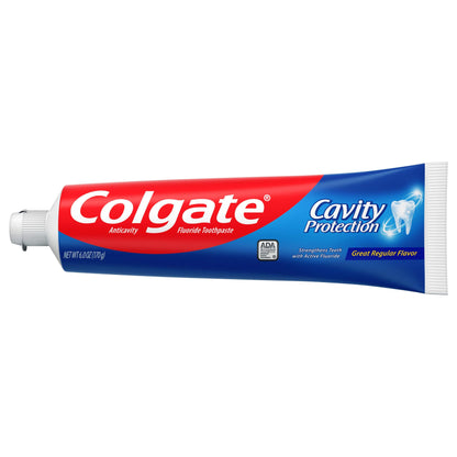 Colgate Cavity Protection Toothpaste with Fluoride, Minty Great Regular Flavor, Anti Cavity Toothpaste, 6 Oz Tube
