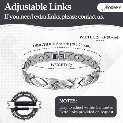 Women's Copper Bracelets ,Ultra Magnetic Bracelets with 3500 Gauss Magnets,Crystal with Sizing Tool