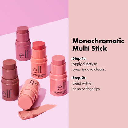 e.l.f. Monochromatic Multi Stick, Luxuriously Creamy & Blendable Color, For Eyes, Lips & Cheeks,0.17 Oz