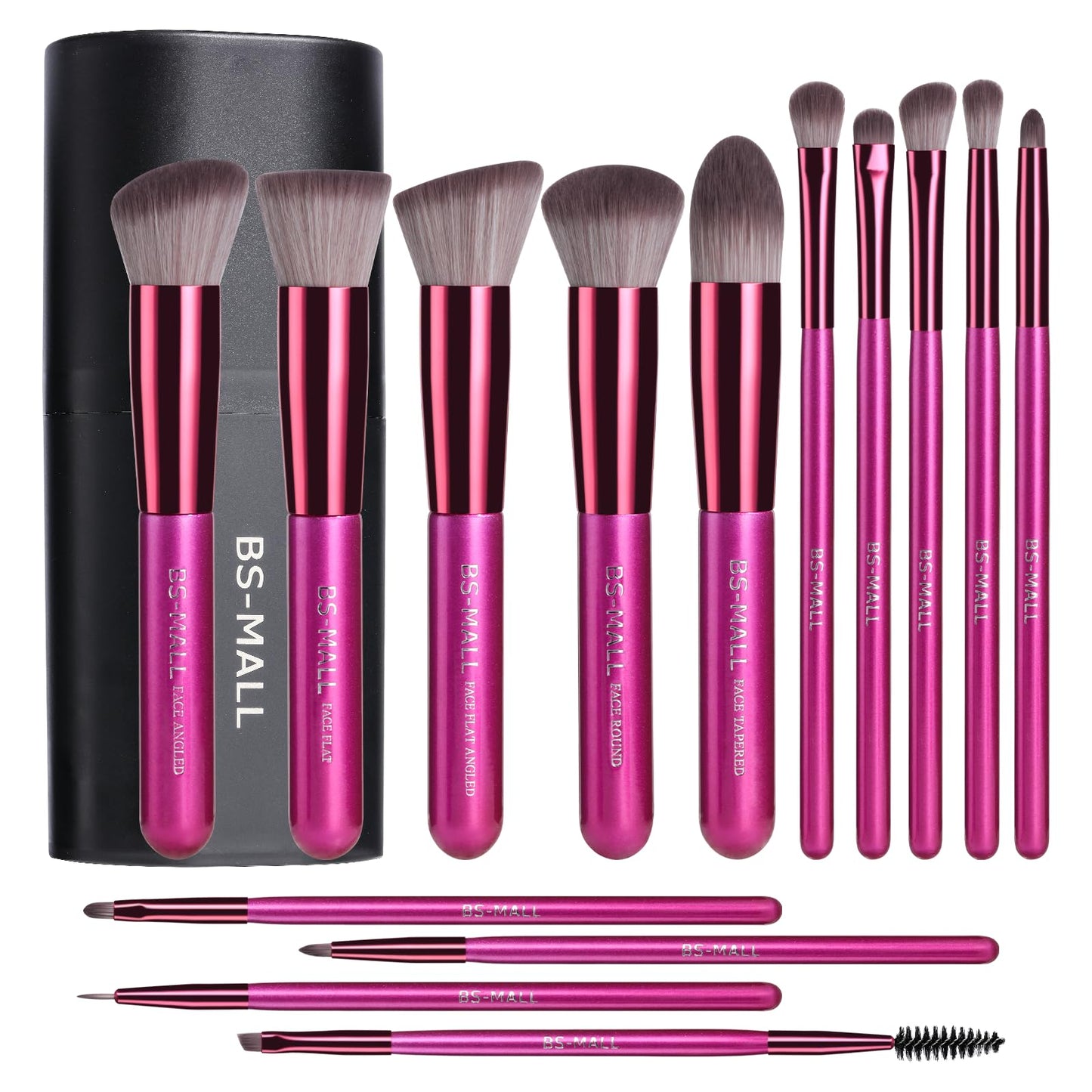 BS-MALL New 14 Pcs Makeup Brushes Premium Synthetic Kabuki Makeup Brush Set Cosmetics