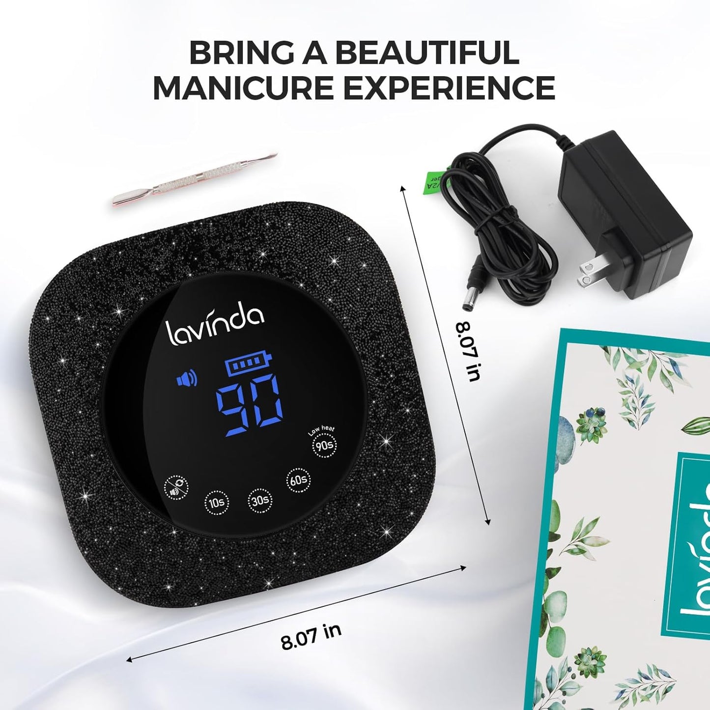 Crown Nail Lamp - Black Diamond - 54W Rechargeable UV/LED