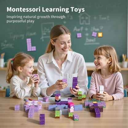 Magnetic Blocks Magnet Building Toys, STEM Building Game Montessori Sensory Toys for Kids Ages 3 to 10 years