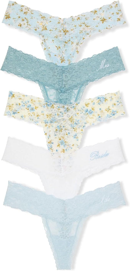 Victoria's Secret Women's Lace Thong Underwear, Panties for Women, Multi Pack