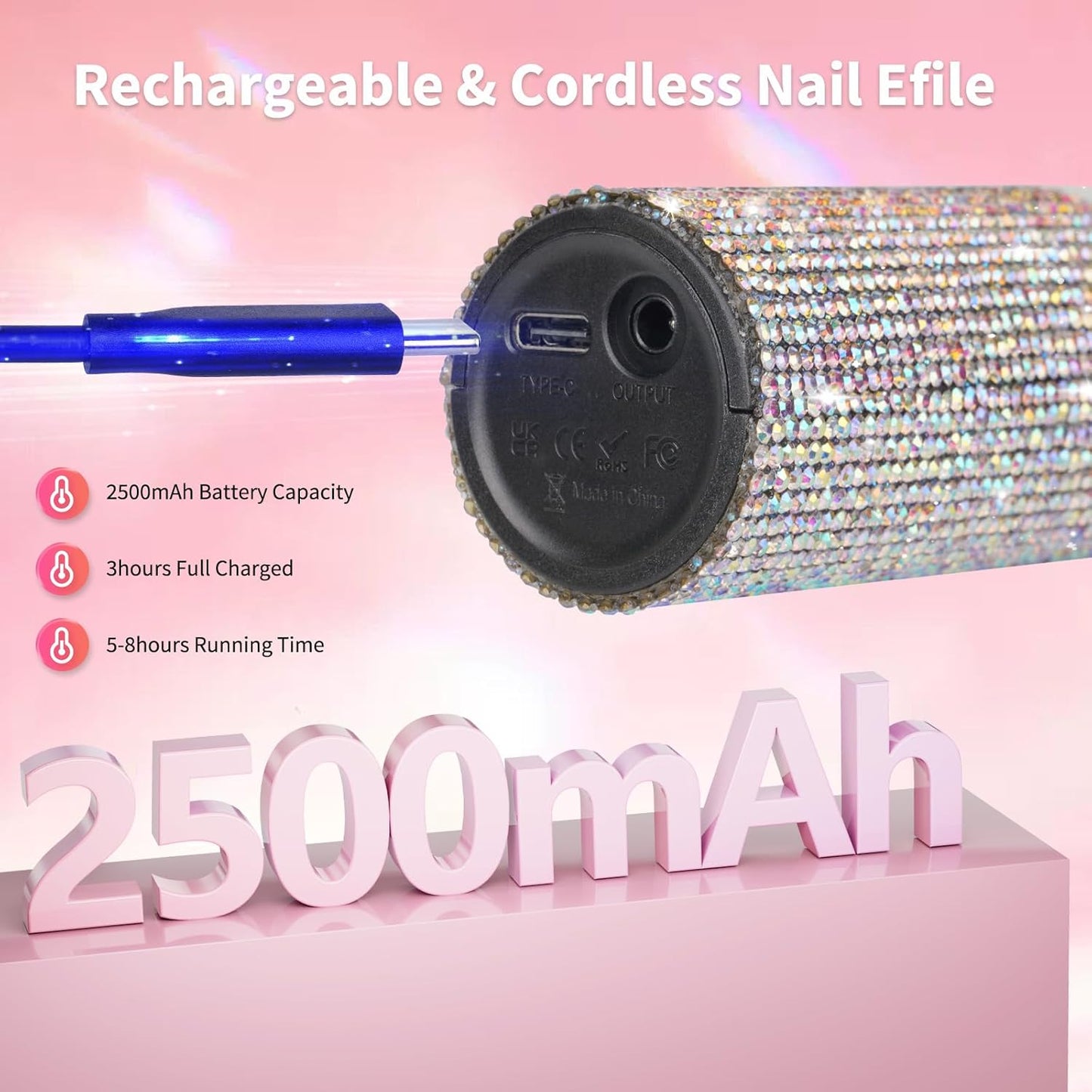 Crown Nail Lamp & Wand Lite Drill Bundle - Crystal Diamond