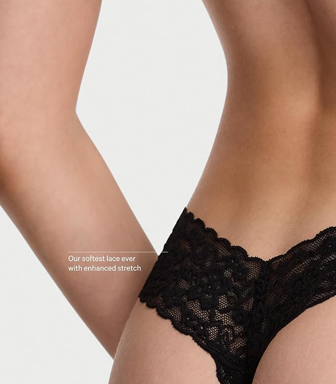 Victoria's Secret Women's Lace Thong Underwear, Panties for Women, Multi Pack