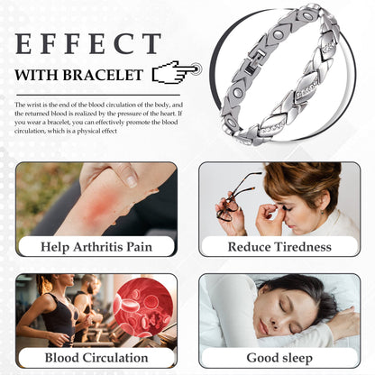 Women's Copper Bracelets ,Ultra Magnetic Bracelets with 3500 Gauss Magnets,Crystal with Sizing Tool