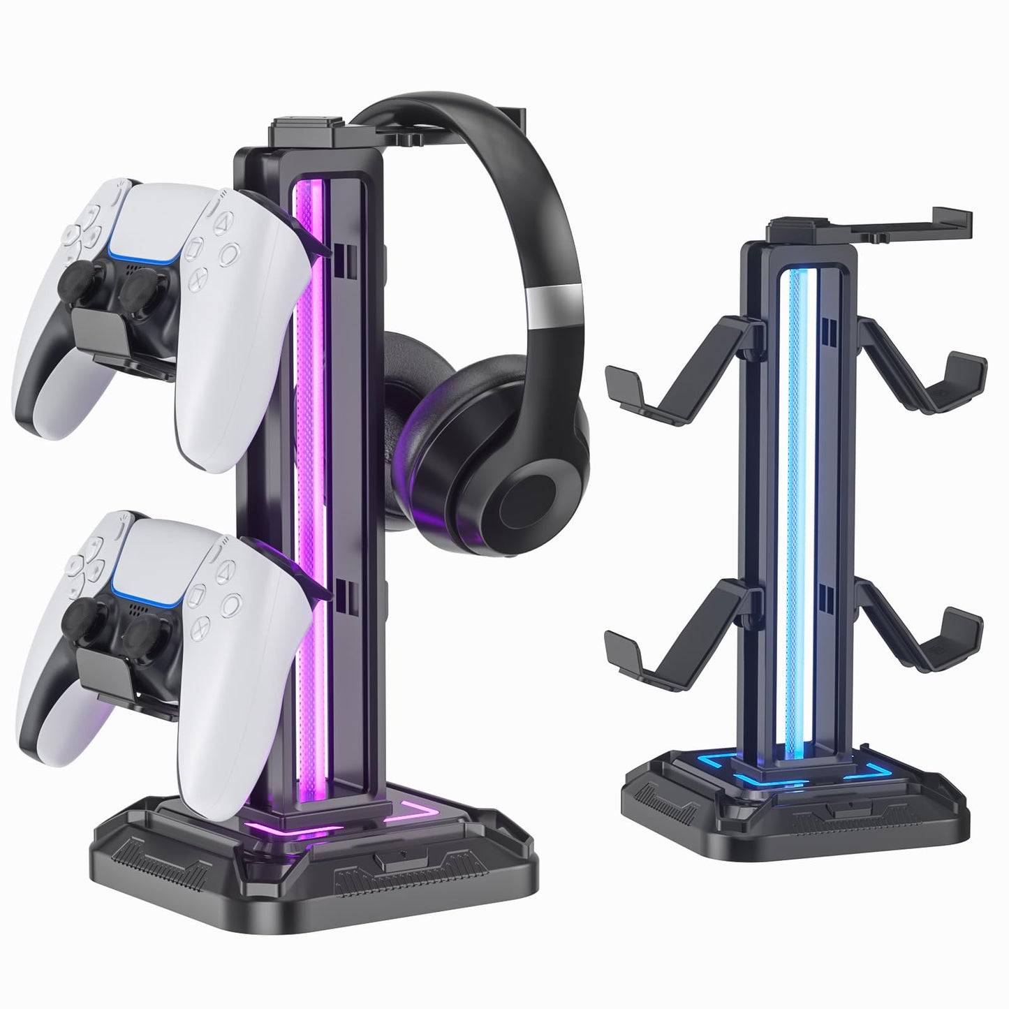 Headset Stand with 9 Light Modes - Controller Holder for Desk