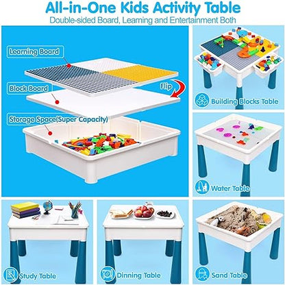 Kids Activity Table Toddlers With 2Chairs Set and 152Pcs Large Marble  Play Water Tables Sand Tables