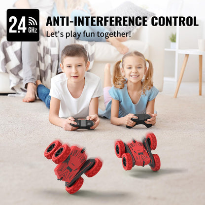 Stunt Car Toy Gift, 4WD Remote Control Car with 2 Sided 360 Rotating Rc Car for Kids