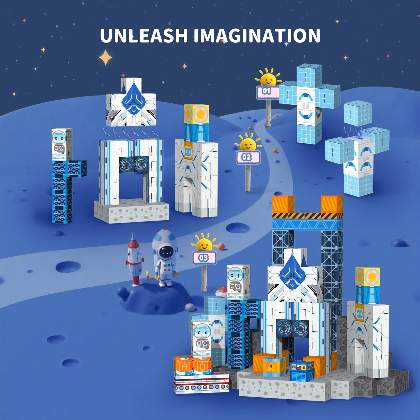 Magnetic Blocks Magnet Building Toys, STEM Building Game Montessori Sensory Toys for Kids Ages 3 to 10 years