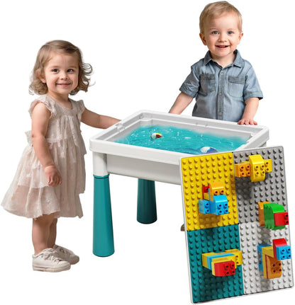 Small Activity Table for Toddlers 1-3, Kids Sensory Table for Playing Building Blocks, Marble Run Toy, Sand & Water (Small)