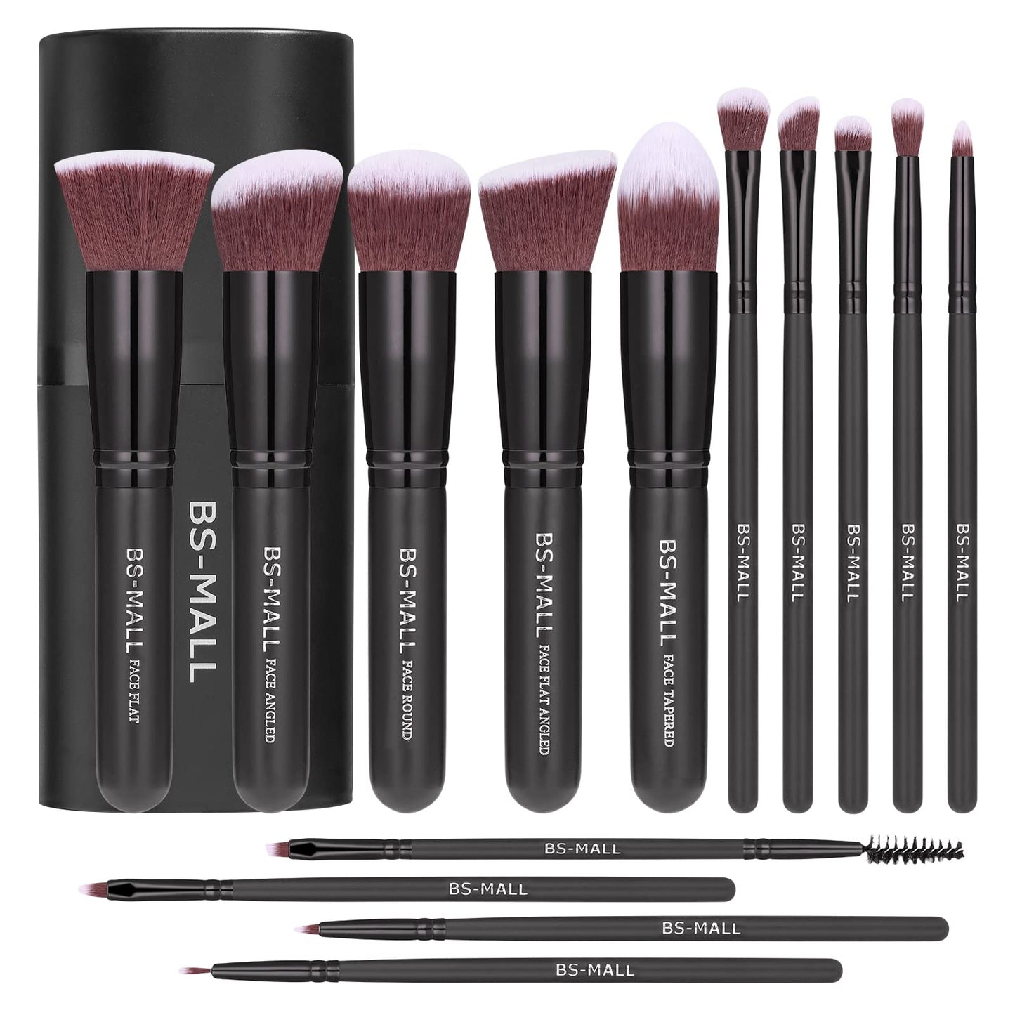 BS-MALL New 14 Pcs Makeup Brushes Premium Synthetic Kabuki Makeup Brush Set Cosmetics
